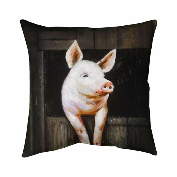 Begin Home Decor 26 x 26 in. Smiling Pig-Double Sided Print Indoor Pillow 5541-2626-AN161